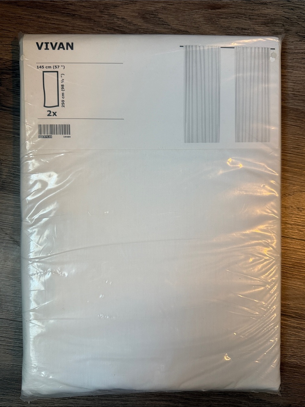 NWT IKEA VIVAN Semi-Sheer Curtain Panels — 1 Pair (2 Panels)